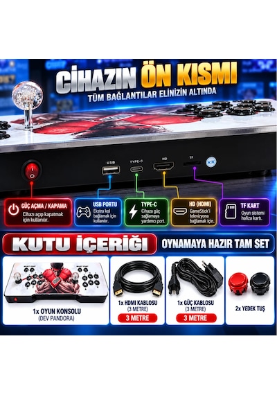 Schitec M10 Pro 4k 3d Oyun Konsolu Ps2 Psp Arcade Tv Konsolu 31.000+ Oyunlu