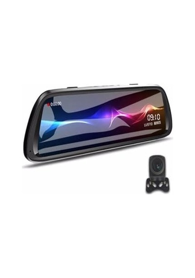 9.66 Inç Araç Dikiz Aynası Kamera Uyumlu 4k Full Hd Çift Lensli Geri Görüş Ve Yol Kayıt Sistemi