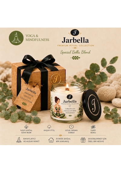 Jarbella Premium Seri, Yoga & Mındfulness, %100 Doğal Soya Mum, 220gr, El Yapımı, Ahşap Fitil, Özel Koku Harmanı, Ev Ve Hediye İçin İdeal 001 - Beyaz Jarbella Premium Seri, Yoga & Mındfulness, %100 Doğal Soya Mum, 220gr, El Yapımı, Ahşap Fitil, Özel Koku Harmanı, Ev Ve Hediye İçin İdeal 001 - Beyaz
