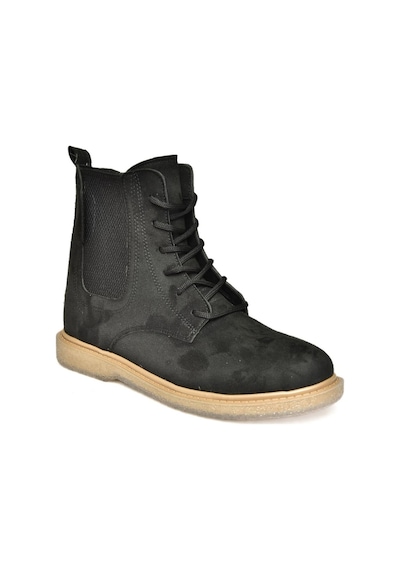 Fox Shoes R374961902 Siyah Süet Yanı Lastikli Klasik Kadın Bot Siyah