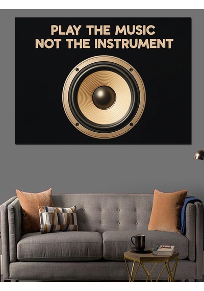 "play The Music" Enstrüman Dekoratif Kanvas - Mdf Ahşap Tablo