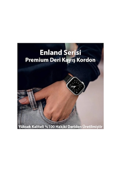 Dux Ducis Watch 38/40/41mm İçin Enland Serisi Premium Deri Kayış Kordon- 5775 - Hs08379123-4195 Siyah