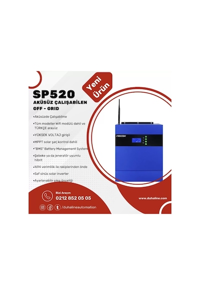 Frecon SP520 3.5 KVA OFFGRID Akıllı İnverter (Aküsüz Çalışma + Dahili Wifi)