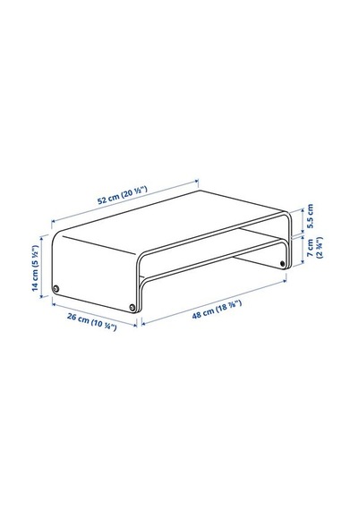 Ikea Vattenkar Monitör Yükseltici, Huş, 52x26 Cm