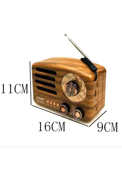 Küçük Boy Retro, Nostaljik, Ahşap Tasarım Bluetooth Hoparlörlü, Şarjlı, Taşınabilir Büyük Döndürülebilen Düğmeli Fm/am Destekli Radyo Ns3380 69818833