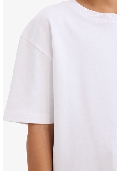 Defacto Erkek Çocuk Oversize Tişört G6486a826smwt34 Beyaz-wt34