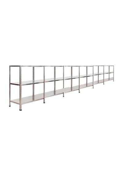 Çelikrafburada 3 Katlı 6 Lı Bitişik Çelik Galvaniz Arşiv Rafı Depo Rafı Kiler Rafı 31x60x200 Dx51 Kalite Gümüş
