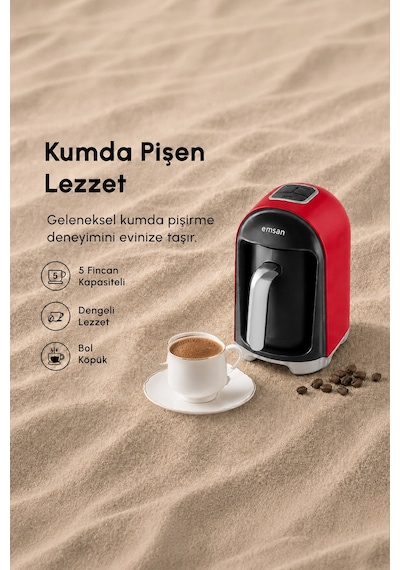 Emsan Kumda 5 Fincan Kapasiteli Türk Kahve Makinesi