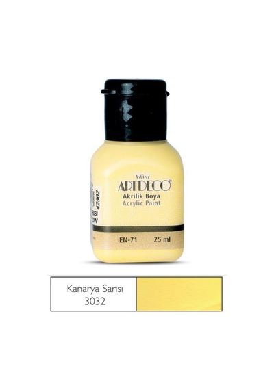 Akrilik Boya 25ml Kanarya Sarısı 3032 Çok Renkli