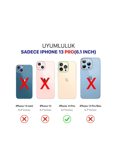 Apple Uyumlu iPhone 13 Pro Kilif 6.1 Seffaf Silikon Kamera Korumali Alti Tipal 511403393
