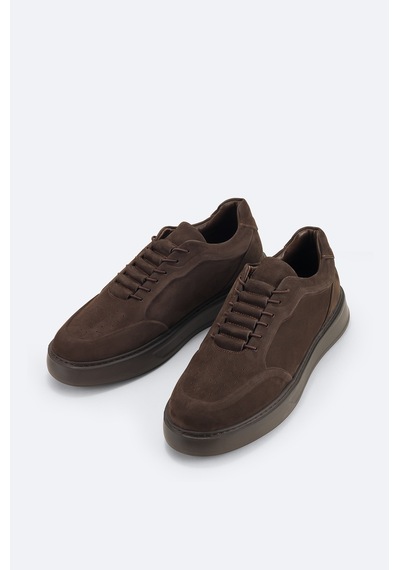 Avva Erkek Kahverengi %100 Deri Süet Dokulu Sneaker A62y8020 Kahve