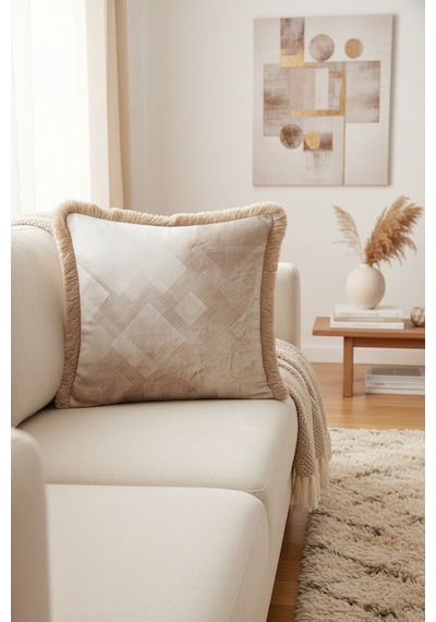 Geometrik Premium Lüks Saçaklı Yastık Kılıfı-bej Gri Minimal Modern Zarif Püsküllü Kırlent Kılıfı Pastel Karamel Geometrik Premium Lüks Saçaklı Yastık Kılıfı-bej Gri Minimal Modern Zarif Püsküllü Kırlent Kılıfı Pastel Karamel