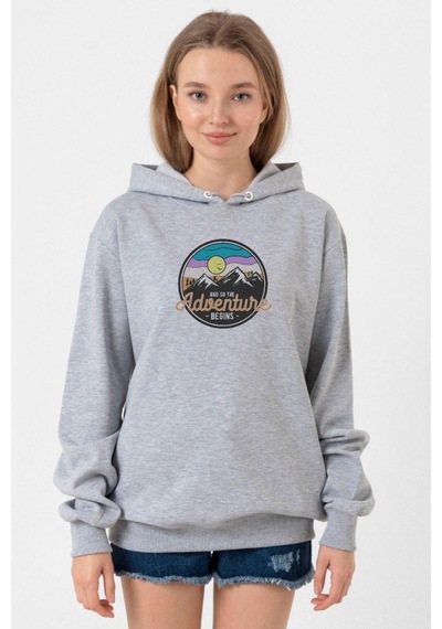 And So The Adventure Begins Grimelanj Kadın 3ip Kapşonlu Sweatshirt 001