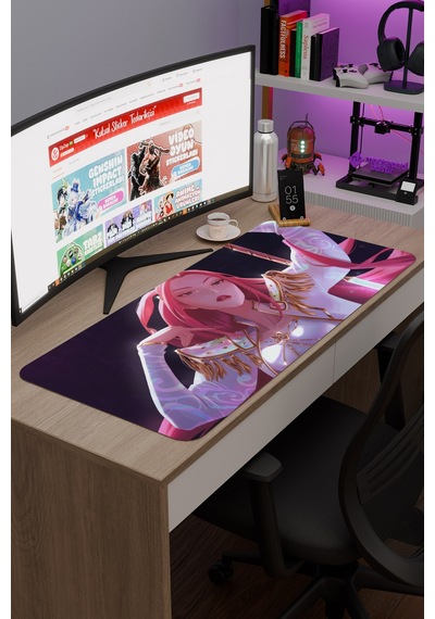 Kpop Demon Hunters Dikişli Kauçuk Oyuncu Mousepad V5 - 90x40 Xxl Gaming Mouse Pad