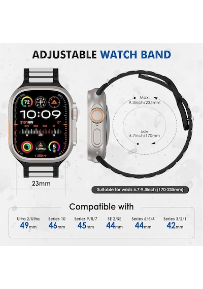 Apple Watch 11 10 9 8 7 6 Se Ultra Uyumlu 42 44 45 46 49mm Çift Renk Bakla Desen Hibrit Silikon Kordon Çok Renkli
