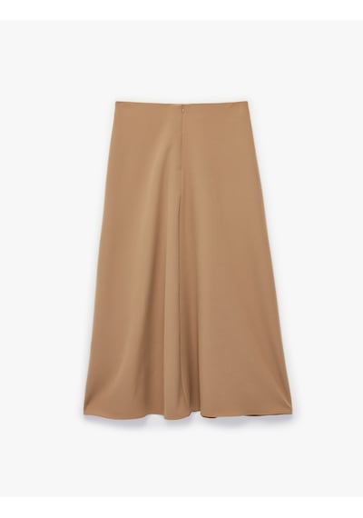 Koton Yüksek Bel Regular Fit Kloş Maxi Etek Ten Rengi 6wak70182uw Ten Rengi