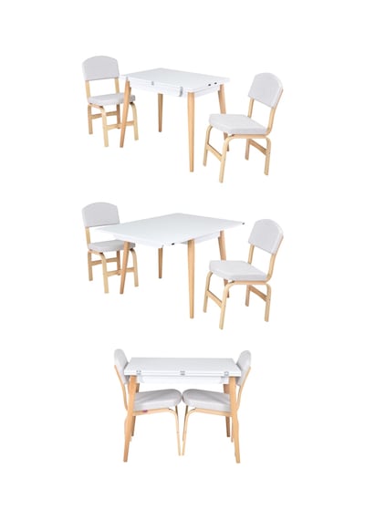 Vilinze Ege Sandalye Avanos Ahşap Mdf Mutfak Masası Takımı - 90x120 Cm
