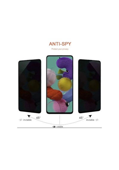 Hubrendy Tedarik Samsung A33 Uyumlu Hayalet Ekran Gizli Tam Kaplayan Kırılmaz Cam Seramik Ekran Koru