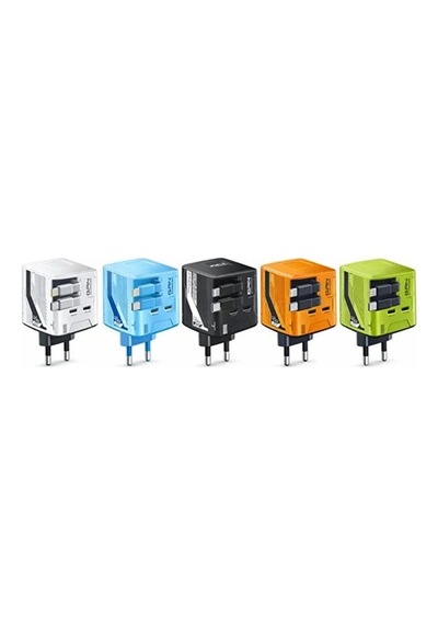 Gan+ Pd 40w Hızlı Şarj Adaptörü Çoklu Çıkış Usb-c Lightning Kablolu Hızlı Şarj Cihazı Ev Ofis Uyumlu Beyaz 0