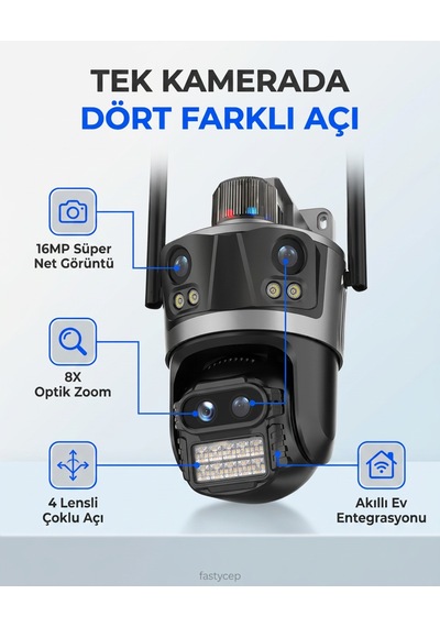 Gees Global Cmr57 8k 16mp 4 Lens 3 Ekran Gbzs