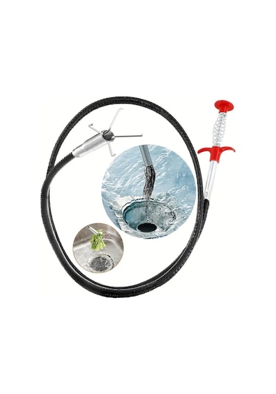 2 Metre Kıskaçlı Lavabo Açma Teli Tıkalı Banyo Lavabo Deliği Gider Boru Açma Teli 4 Kıskaçlı