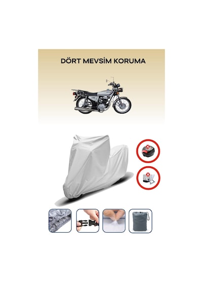 Gri Arka Çanta Kilit Uyumsuz Kuba Çita 150r Uyumlu Motosiklet Brandası, 4mevsim
