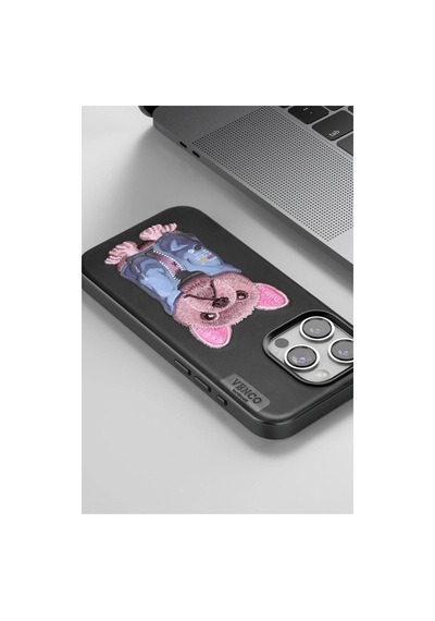 Venco Apple iPhone Uyumlu 15 Pro Max Cute Desenli Kapak - Lacivert -