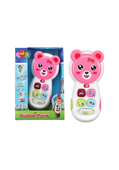 Işıklı Müzikli Aktivite Telefonu - Bebeğimin İlk Telefonu Eğitici Oyuncak -pembe