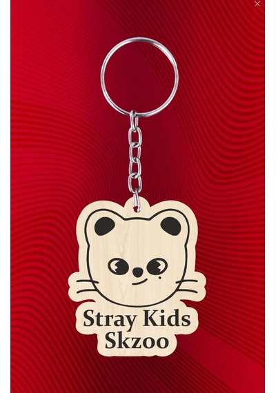 Pepikon Skzoo Stray Kids Jiniret Ahşap Anahtarlık Çanta Süsü Kahverengi - Siyah