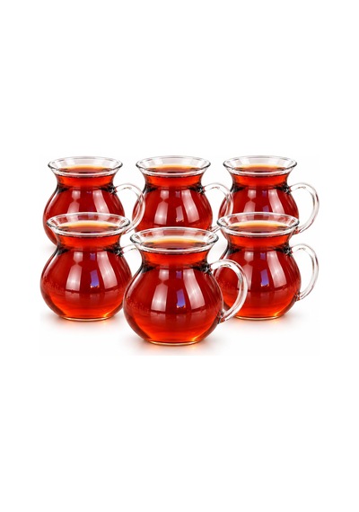 Orret Home Keyfi Ala 6'lı Borosilikat Cam Çay Bardağı Seti, 200ml