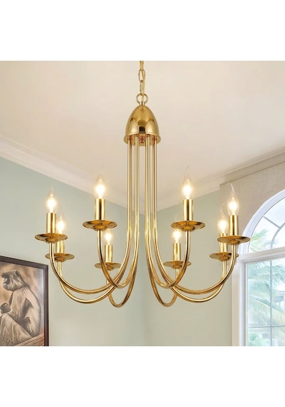 6 Kollu Retro Siyah Avize 3172-w32-1c-wz Gold