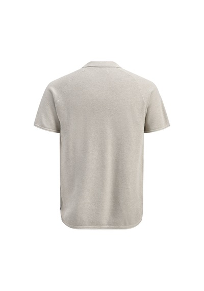 Jack & Jones Erkek Triko V Yaka Tisört- Hill - 12288251 Oatmeal