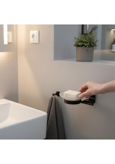 Tr Vidalı Sabunluk Siyah Duvara Monte Banyo Sabunluk Mat Siyah Paslanmaz Modern Tasarım Şık Model Diğer