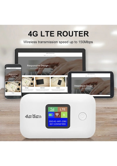 4g Mobil Sim Kartlı Wifi Router 150mbps 3000mah Taşınabilir Hotspot Modem Kayıtlı