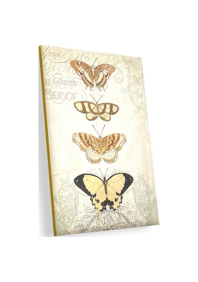Cakasepetim Kart Postal Ve Kelebekler Görseli Ahşap Mdf Tablo