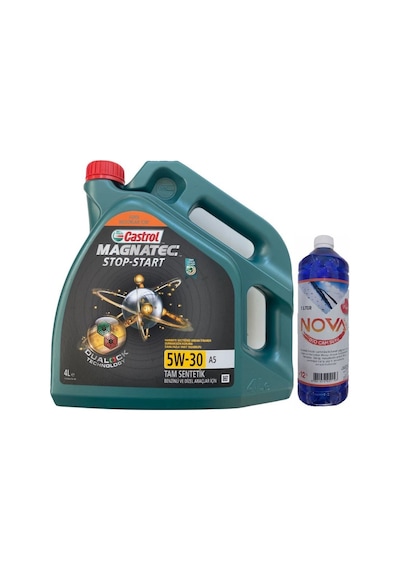 Castrol Magnatec A5 5W-30 Tam Sentetik Motor Yağı 4 L + Oto Cam Suyu 1 L