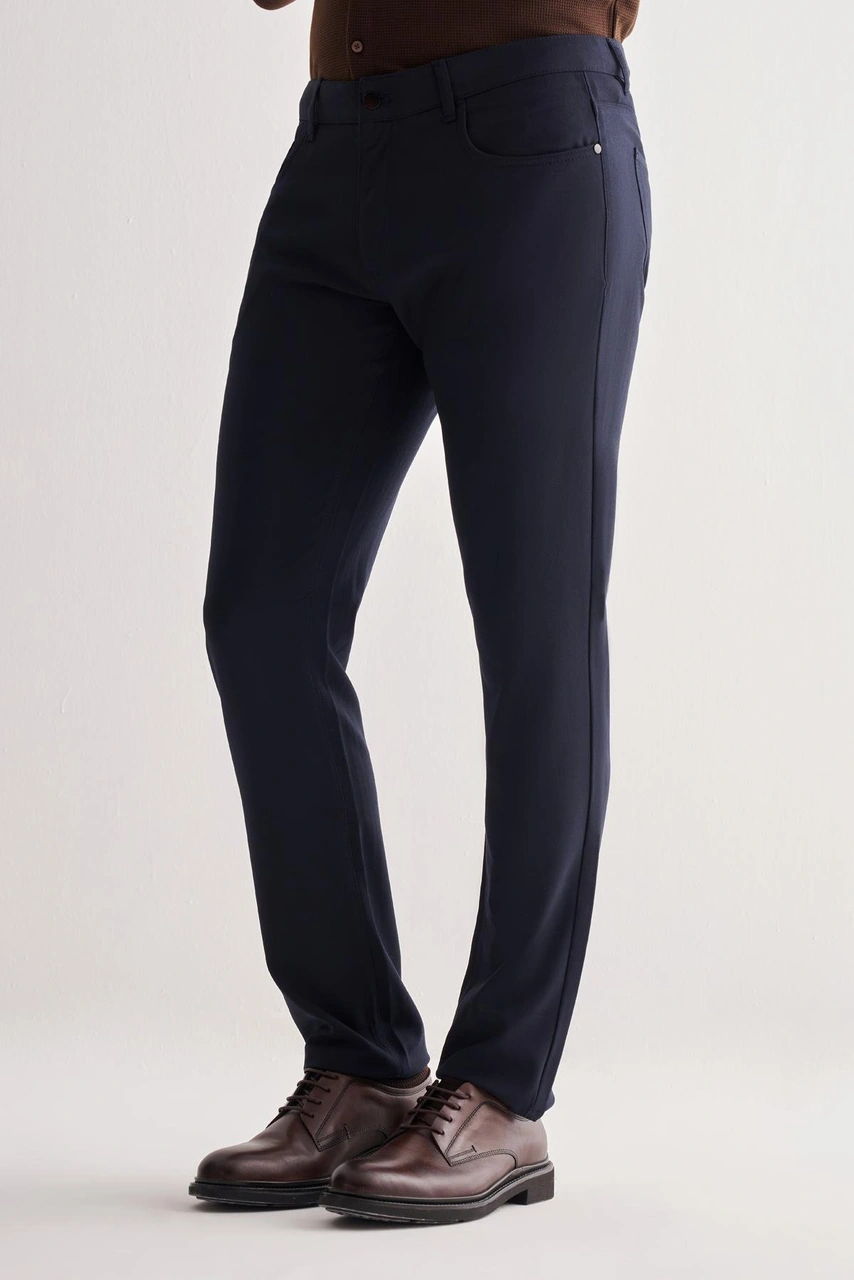 İmza Lacivert 5 Cep Düz Paça Esnek Slim Fit Casual Pantolon 1003255157 Lacivert