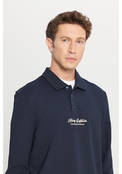AC&Co / Altınyıldız Classics Erkek Lacı 2 İplik Pamuklu Standart Fit Normal Kesim Polo Yaka Sweatshirt