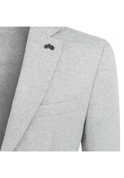 Plus Scorpion Erkek Karyağdı Desenli Slim Fit Blazer Ceket Mavi & Gri Şık Günlük Ve Ofis Kombin Color2