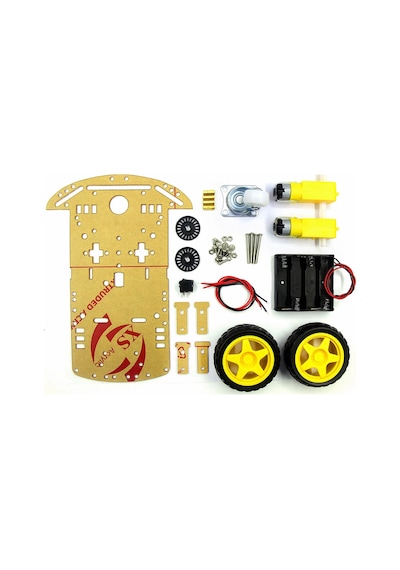 2wd Akıllı Robot Araba Şasi Kiti Dıy Pleksi Tekerlek Motor Çizgi İzleyen Engelden Kaçma