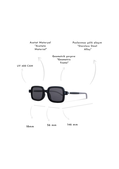 Watchofroyal Royal Eyewear 86512 Siyah Gri Unısex Güneş Gözlüğü