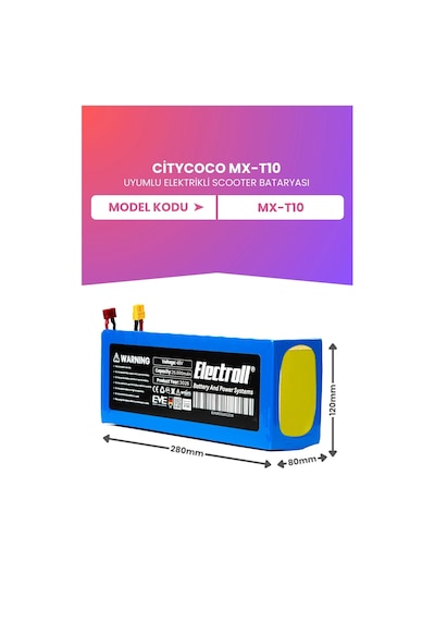 Citycoco Mx-t10 Uyumlu Batarya Maksimum Kapasite Batarya 48v 25ah Pil Elektrikli Scooter Bataryası Çok Renkli