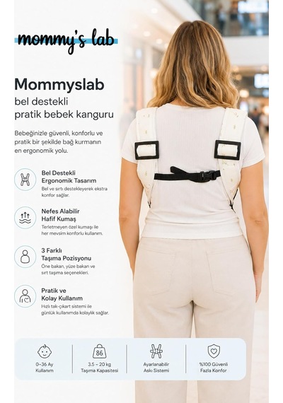 Tr Bebek Ergonomik Pratik Kanguru Taşıyıcı Ayarlanabilir Sırt Destekli 0-36 Ay Pembe Kirpi