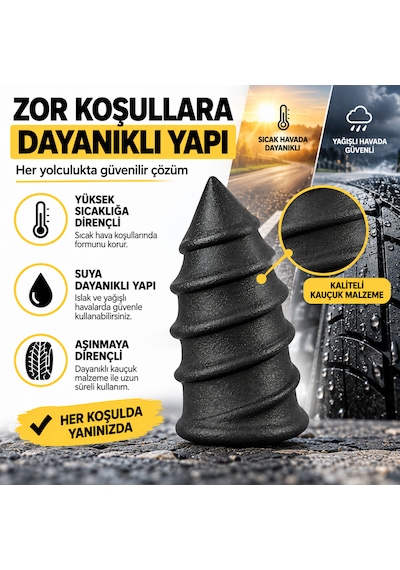 Lastik Tamir Kiti 10'lu Kauçuk Tamir Vidası Otomobil Ve Motosiklet Uyumlu