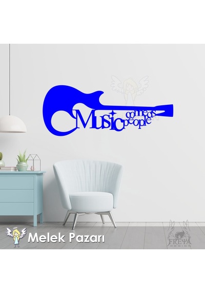 Müzik Gitar Sticker Duvar Dekoru