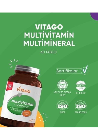 Vitago Multivitamin Koenzim Q-10 Takviye Edici Gıda 60 Tablet