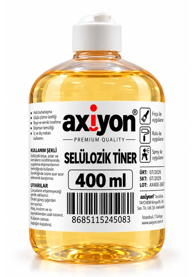 Axiyon Selülozik Tiner 400 Ml Boya, Astar Ve Vernik İnceltici
