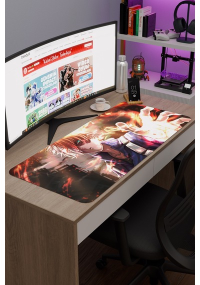Shoto Todoroki Anime V2 - 90x40 Xxl Gaming Kauçuk Kaymaz Taban Mouse Pad Fare Altlığı
