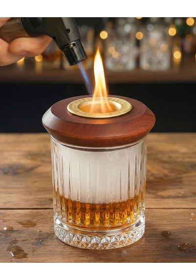 Tr Lüx Kutulu Hediyelik Viski Tütsüleme Seti / 1 Adet Smoker / 1 Adet Viski Bardağı / 6 Adet Viksi Taşı/torch Ça Diğer