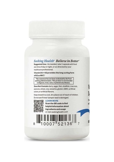 Vitamins D3 And K2, 60 Capsules